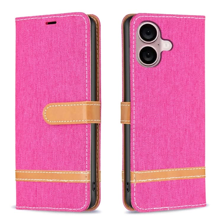 Color Block Denim Texture Leather Phone Case, Series 2