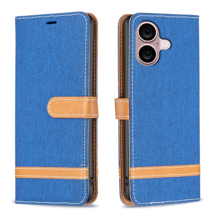 Color Block Denim Texture Leather Phone Case, Series 2