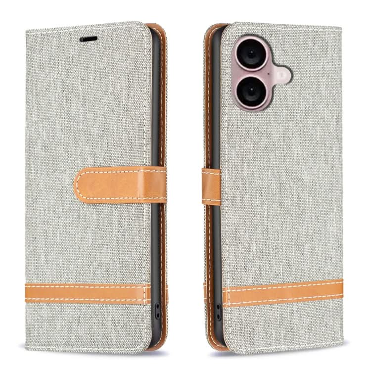 Color Block Denim Texture Leather Phone Case, Series 2