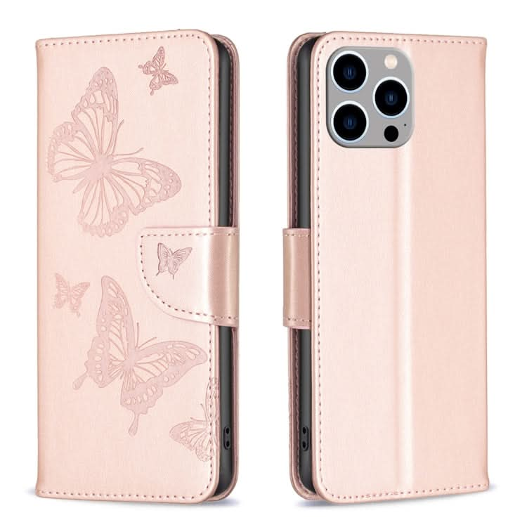 Embossing Two Butterflies Pattern Leather Phone Case, Series 2