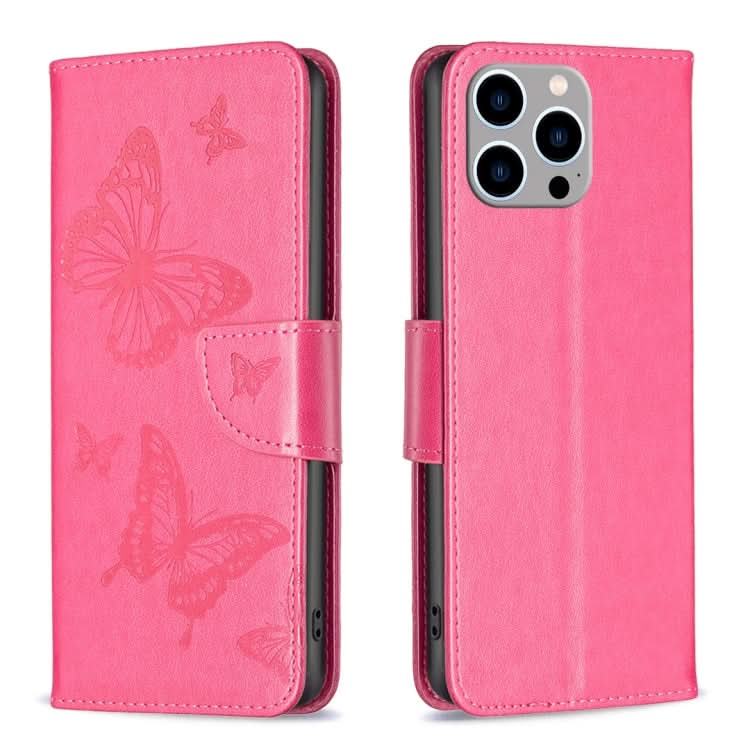 Embossing Two Butterflies Pattern Leather Phone Case, Series 2