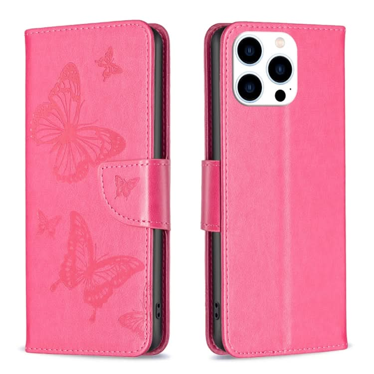 Embossing Two Butterflies Pattern Leather Phone Case, Series 1