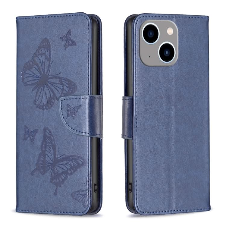 Embossing Two Butterflies Pattern Leather Phone Case, Series 1