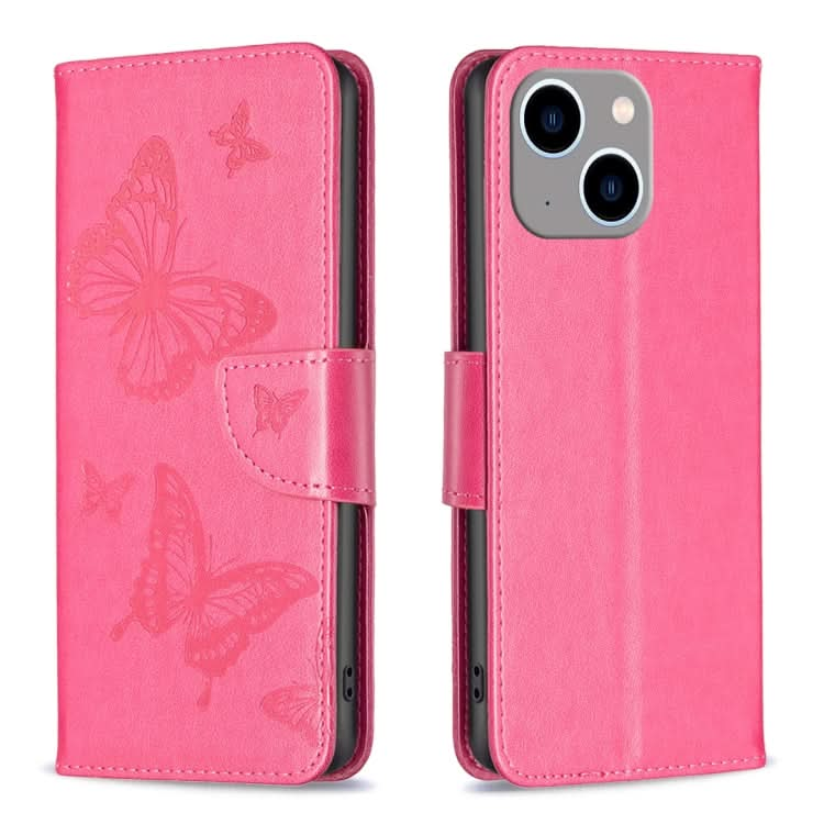 Embossing Two Butterflies Pattern Leather Phone Case, Series 1