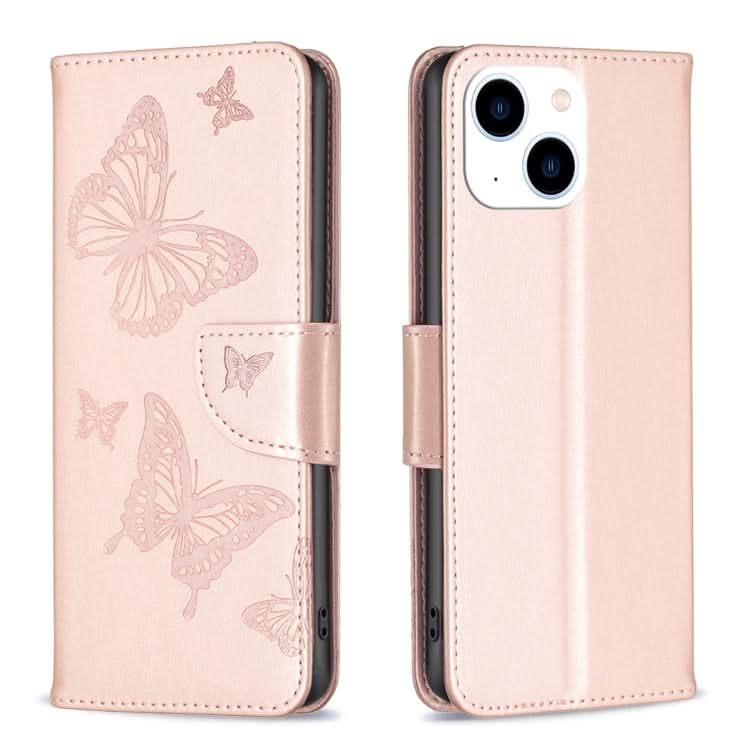 Embossing Two Butterflies Pattern Leather Phone Case, Series 1