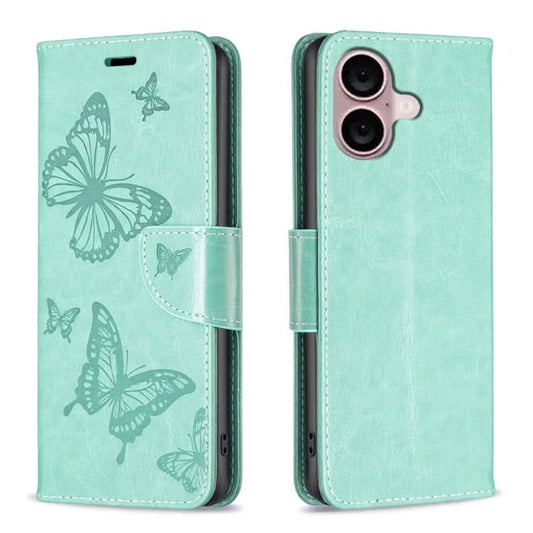 Embossing Two Butterflies Pattern Leather Phone Case, Series 2