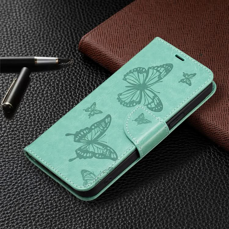 Embossing Two Butterflies Pattern Leather Phone Case, Series 2