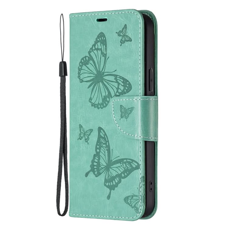 Embossing Two Butterflies Pattern Leather Phone Case, Series 2