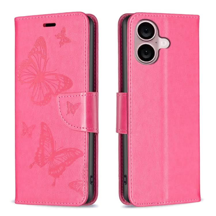 Embossing Two Butterflies Pattern Leather Phone Case, Series 2