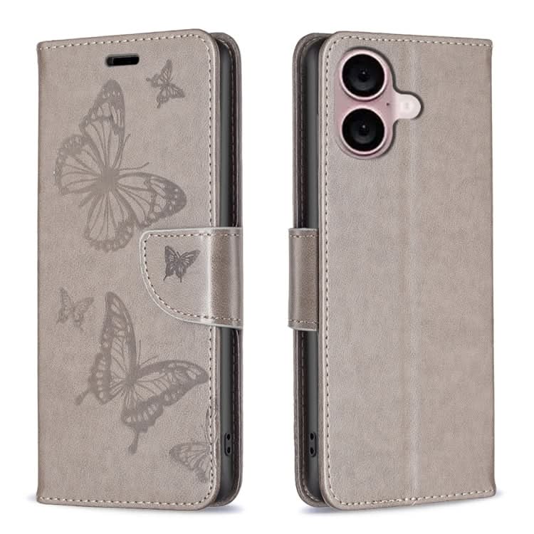 Embossing Two Butterflies Pattern Leather Phone Case, Series 2