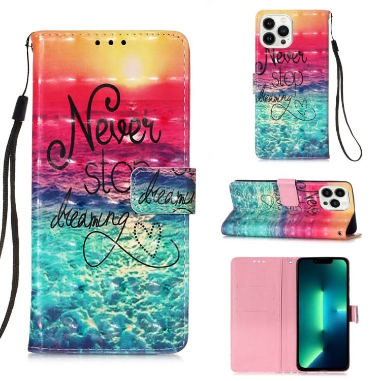 3D Painting Horizontal Flip Leather Phone Case, Series 4