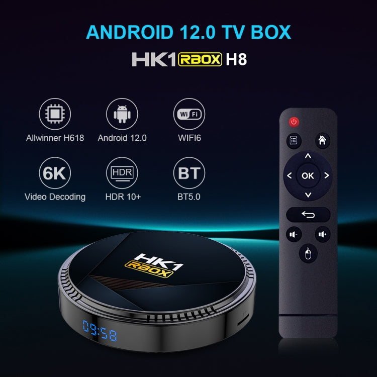 HK1RBOX H8-H618 Android 12.0 Allwinner H618 Quad Core Smart TV Box Reluova