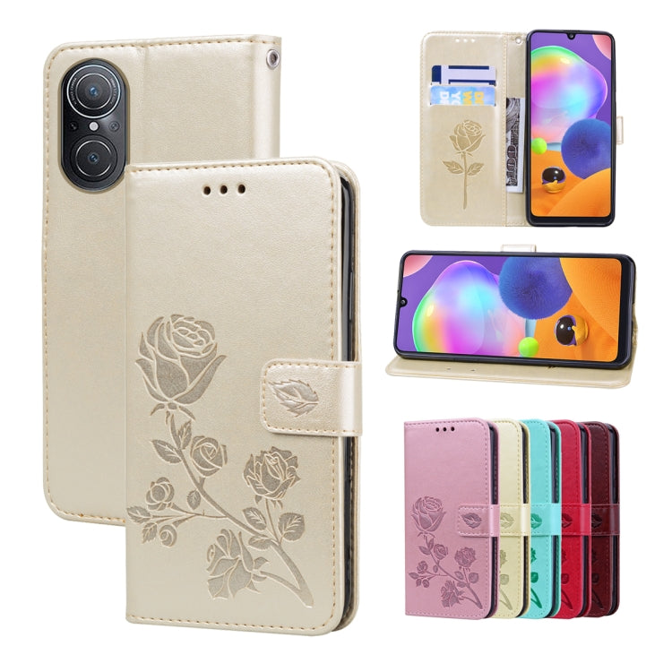 Rose Embossed Flip PU Leather Phone Case