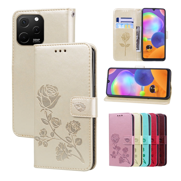 Rose Embossed Flip PU Leather Phone Case My Store