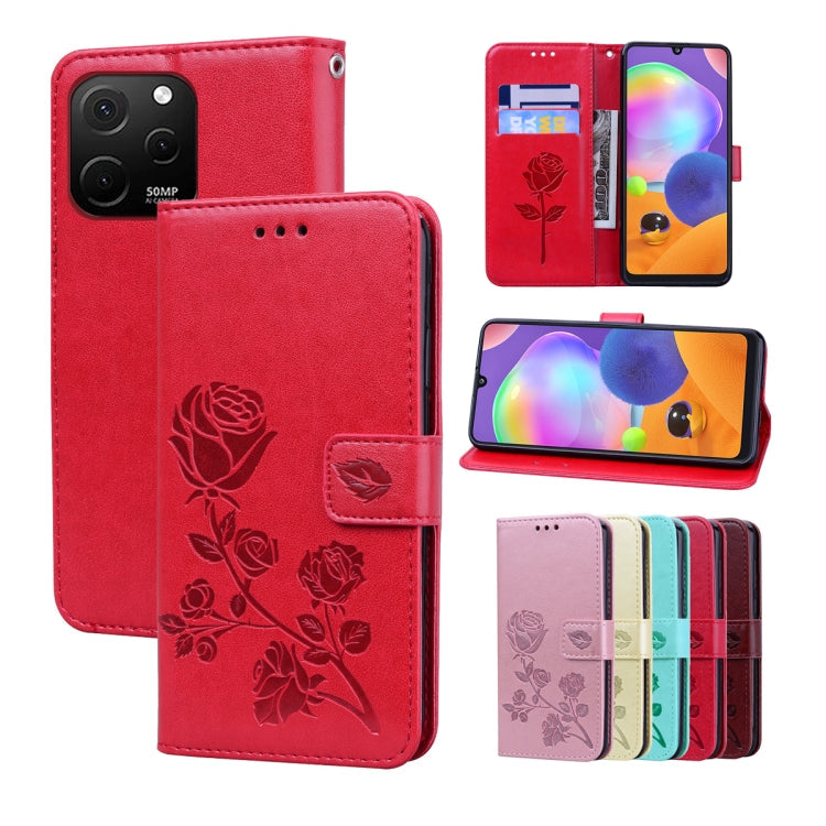 Rose Embossed Flip PU Leather Phone Case