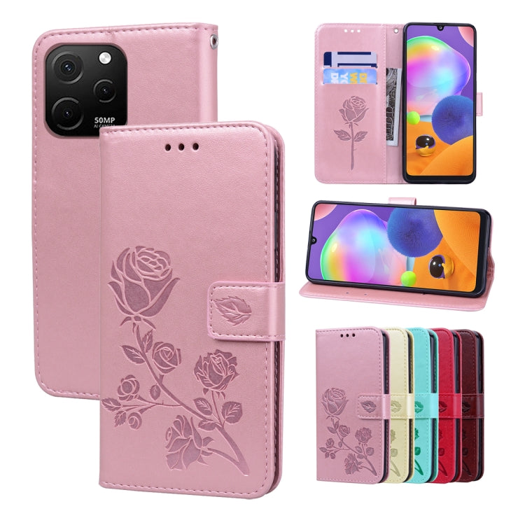 Rose Embossed Flip PU Leather Phone Case