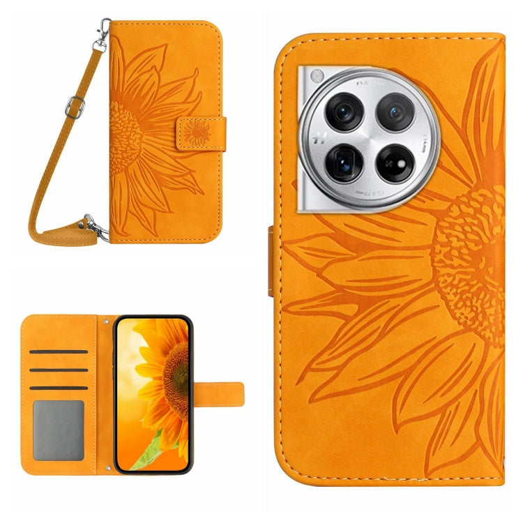 Skin Feel Sun Flower Embossed Leather Phone Case with Lanyard, Series 1 My Store