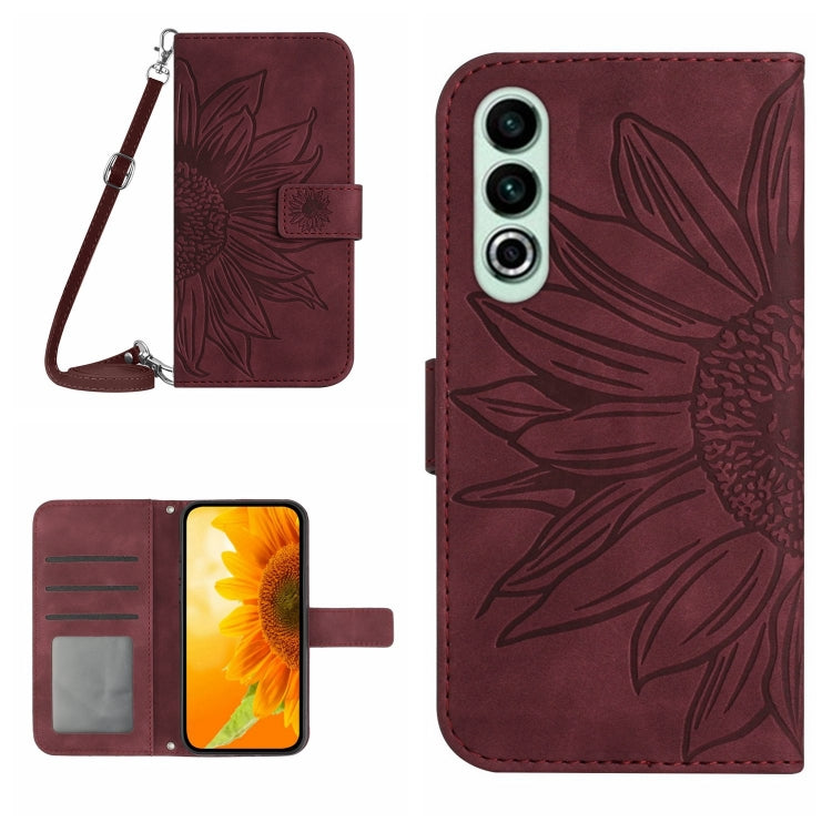 Skin Feel Sun Flower Embossed Leather Phone Case with Lanyard, Series 1 My Store