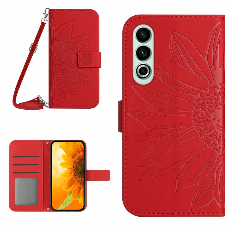 Skin Feel Sun Flower Embossed Leather Phone Case with Lanyard, Series 1 My Store