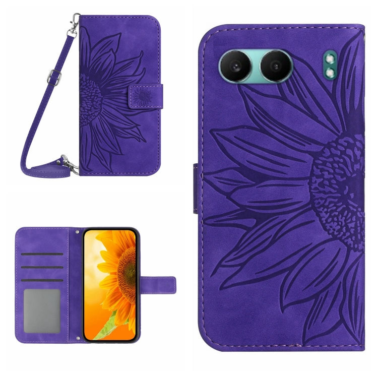 Skin Feel Sun Flower Embossed Leather Phone Case with Lanyard, Series 1 My Store