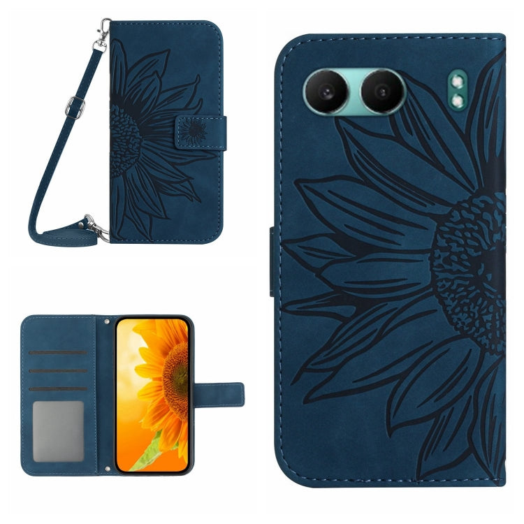 Skin Feel Sun Flower Embossed Leather Phone Case with Lanyard, Series 1 My Store