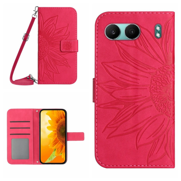 Skin Feel Sun Flower Embossed Leather Phone Case with Lanyard, Series 1 My Store