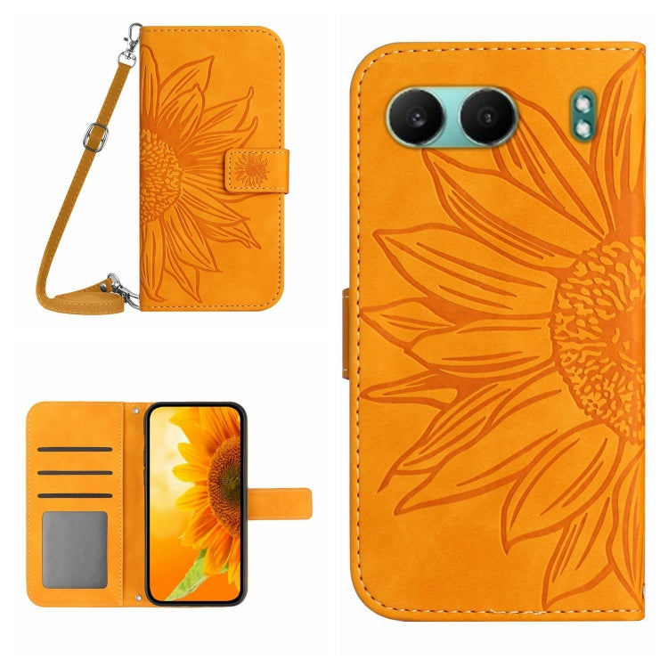 Skin Feel Sun Flower Embossed Leather Phone Case with Lanyard, Series 1 My Store