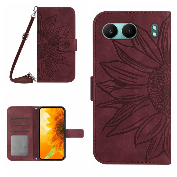 Skin Feel Sun Flower Embossed Leather Phone Case with Lanyard, Series 1 My Store