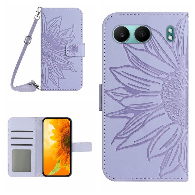 Skin Feel Sun Flower Embossed Leather Phone Case with Lanyard, Series 1 My Store