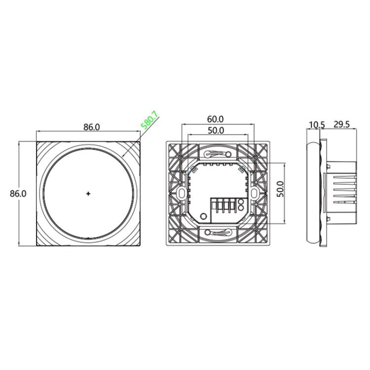 BHT-6001GALW 95-240V AC 5A Smart Round Thermostat Water Heating LED Thermostat