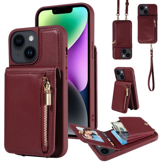 Crossbody Lanyard Zipper Wallet Leather Phone Case, Series 2