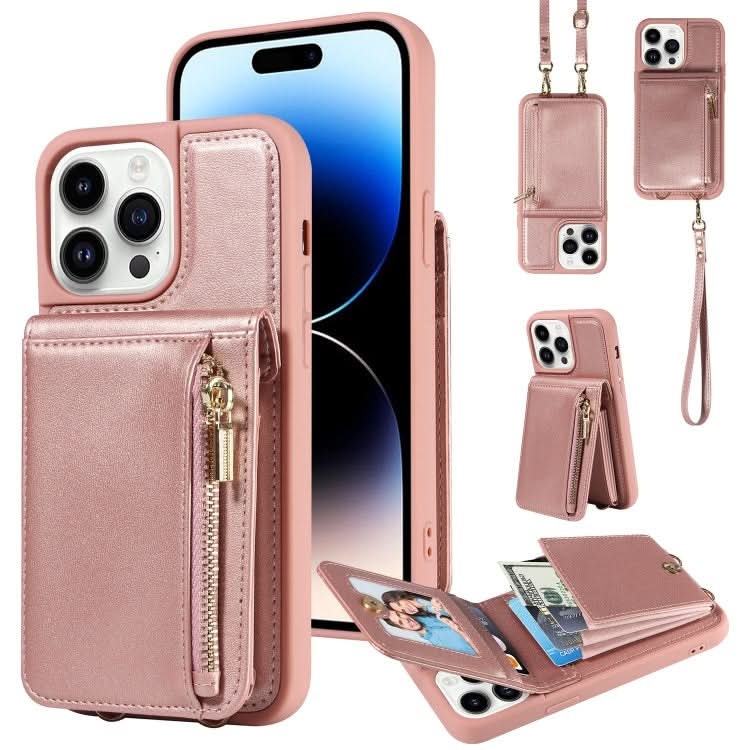 Crossbody Lanyard Zipper Wallet Leather Phone Case, Series 3