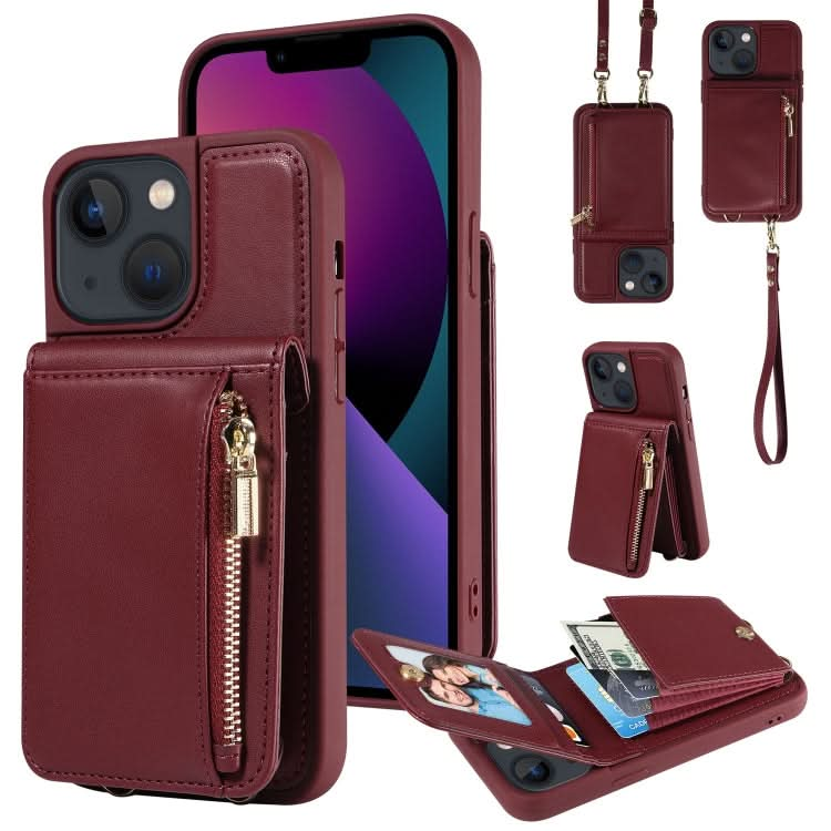 Crossbody Lanyard Zipper Wallet Leather Phone Case, Series 4