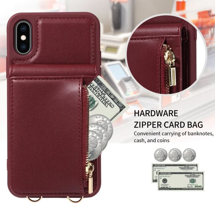 Crossbody Lanyard Zipper Wallet Leather Phone Case, Series 3