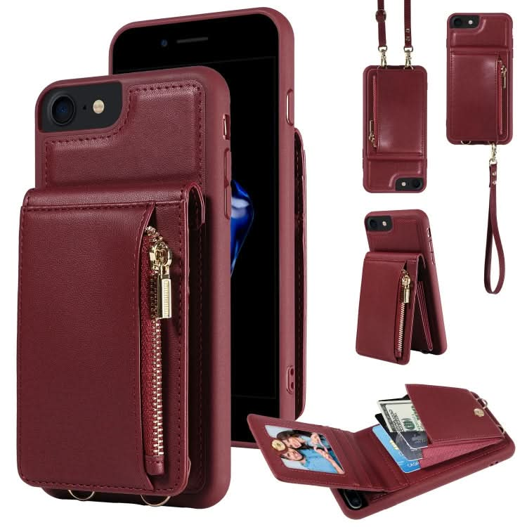 Crossbody Lanyard Zipper Wallet Leather Phone Case, Series 4