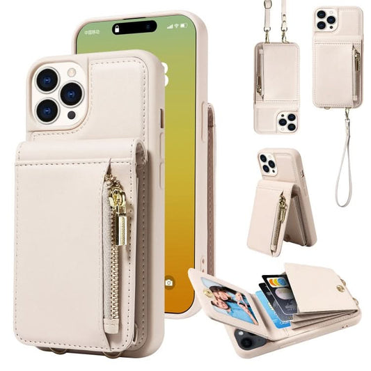 Crossbody Lanyard Zipper Wallet Leather Phone Case, Series 4