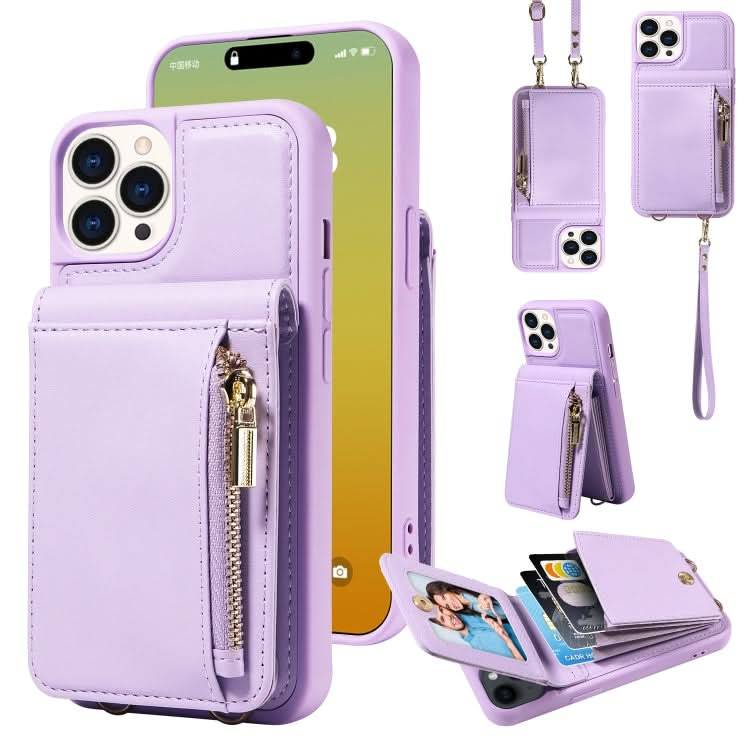 Crossbody Lanyard Zipper Wallet Leather Phone Case, Series 4