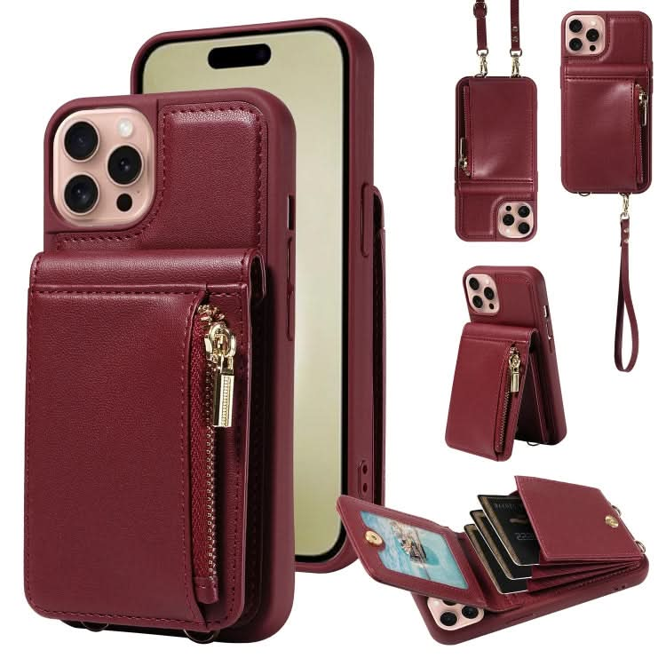 Crossbody Lanyard Zipper Wallet Leather Phone Case, Series 4