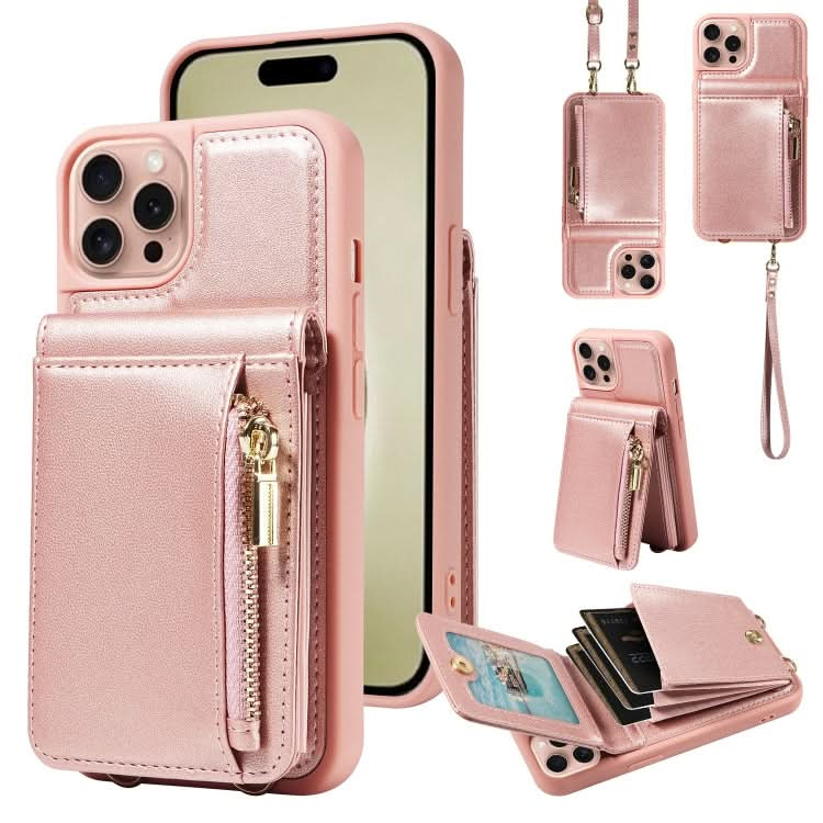 Crossbody Lanyard Zipper Wallet Leather Phone Case, Series 4