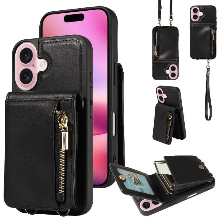 Crossbody Lanyard Zipper Wallet Leather Phone Case, Series 3