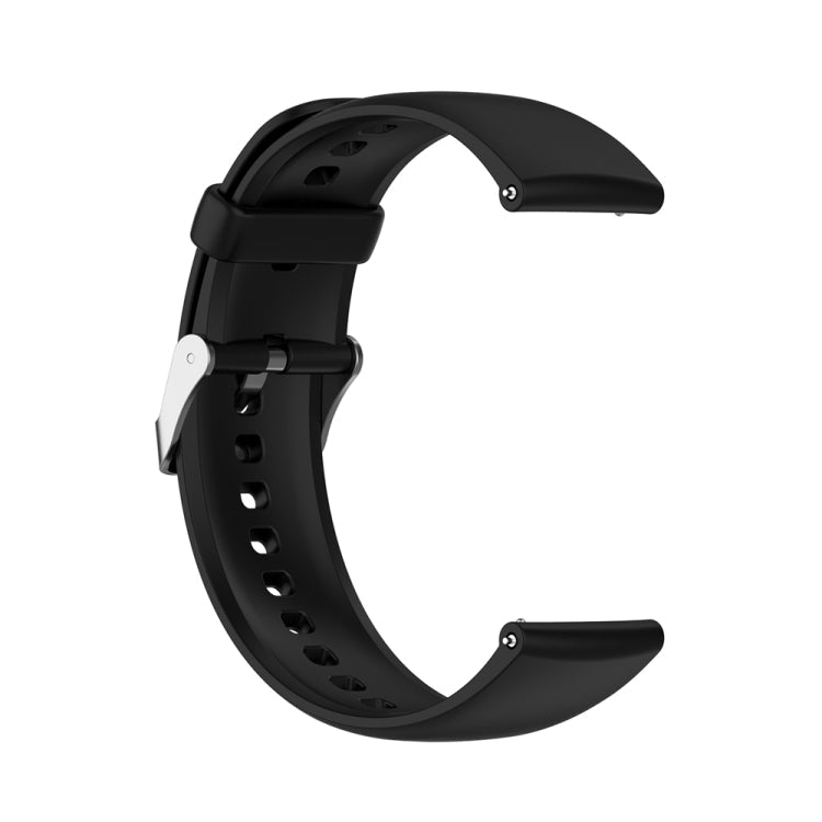 Solid Color Silicone Stainless Steel Silver Buckle Watch Band