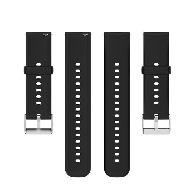 Solid Color Silicone Stainless Steel Silver Buckle Watch Band