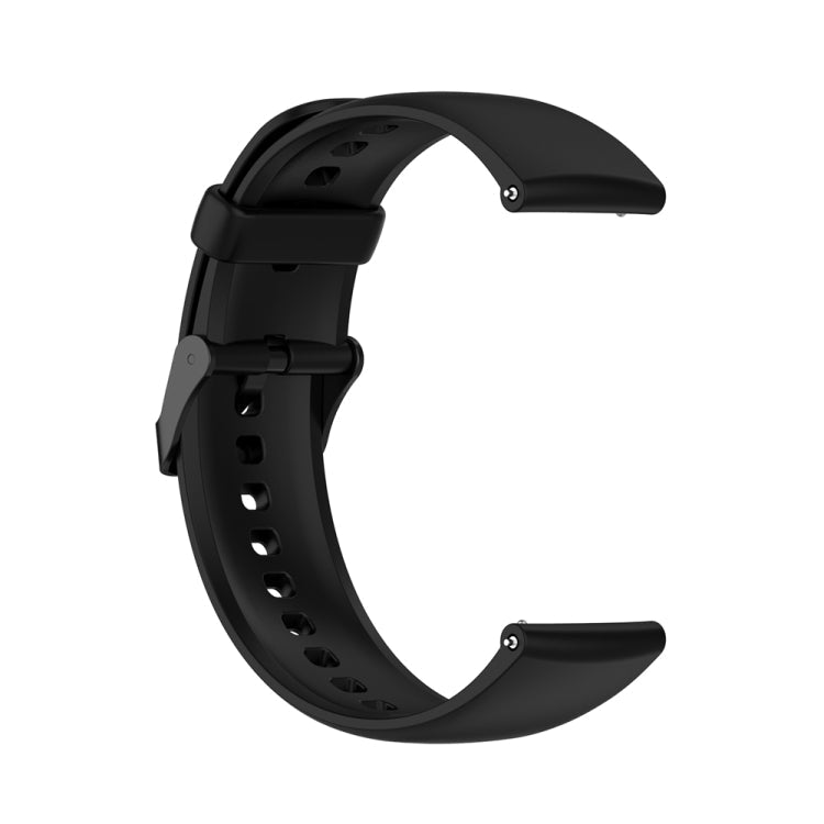 Solid Color Silicone Stainless Steel Black Buckle Watch Band