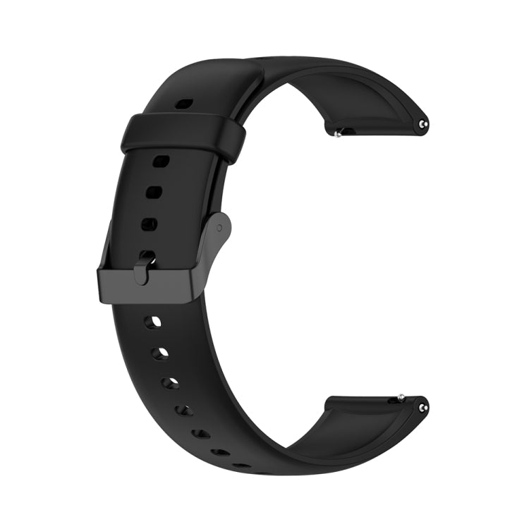 Solid Color Silicone Stainless Steel Black Buckle Watch Band