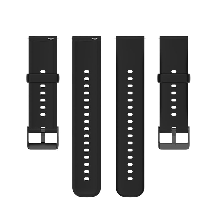 Solid Color Silicone Stainless Steel Black Buckle Watch Band