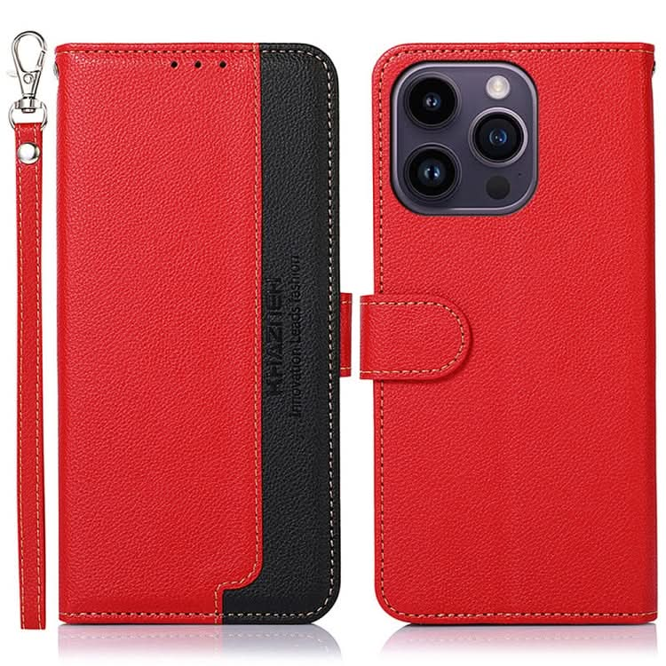 KHAZNEH Litchi Texture Leather RFID Phone Case, Series 2