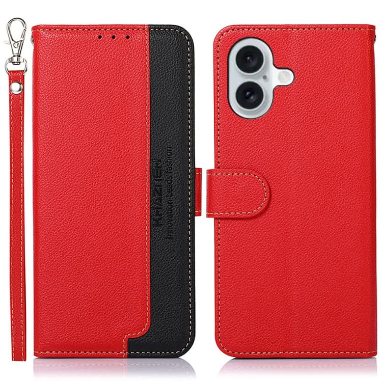 KHAZNEH Litchi Texture Leather RFID Phone Case, Series 1