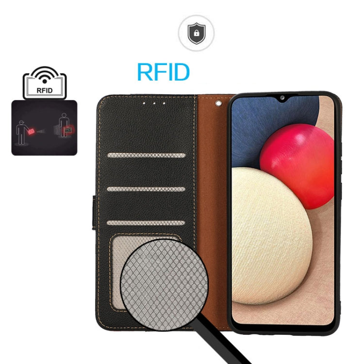 KHAZNEH Litchi Texture Leather RFID Phone Case