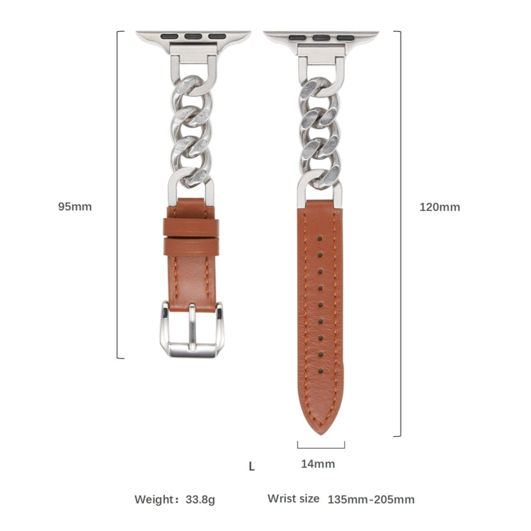 Chain Genuine Leather Watch Band, Size: L, Series 1