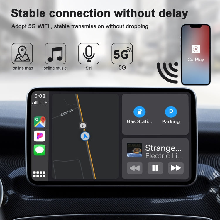 USB + USB-C / Type-C Wired to Wireless Carplay Adapter for iPhone ÎҵÄÉ̵ê